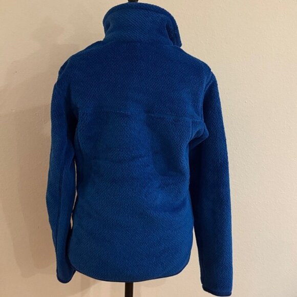 Patagonia sz M Royal Blue Fleece Pullover kangaroo pocket, snaps great condition - Picture 3 of 7